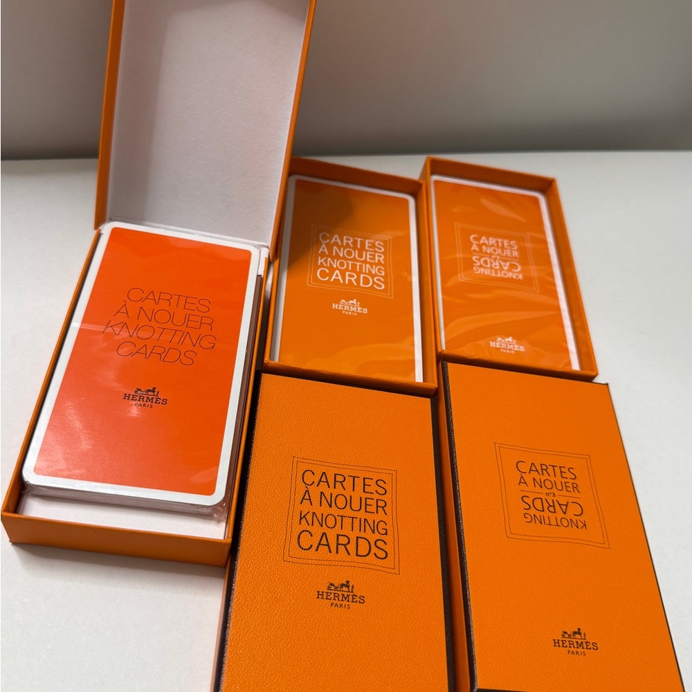 Hermes knotting cards How to tie your silk scarf new sealed sets 1-3 ribbon bag